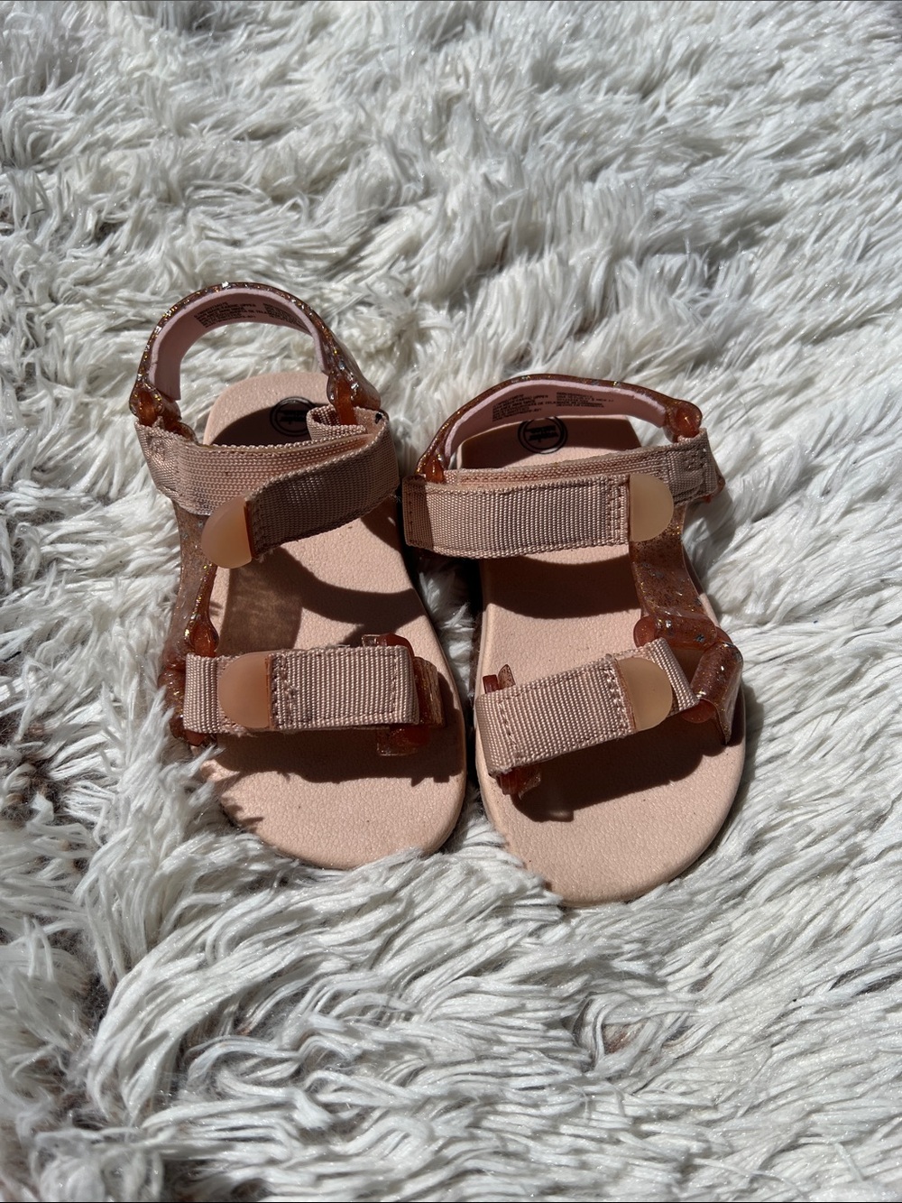 wonder nation Toddler Rose Pink Adjustable Velcro Sandals for Kids Size 9